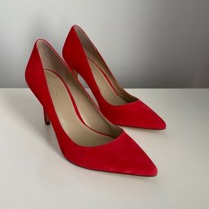 Ann Taylor Red Suede Heels
